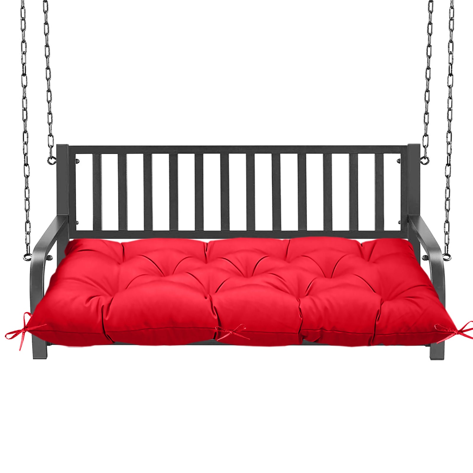 Outdoor Porch Swing Bench Cushion | 3-Seater Weather Resistant Patio Swing Seat Replacement Pad with Secure Tie Strings, Multiple Prints & Solid Colors for Garden Yard Hanging Swing Chair