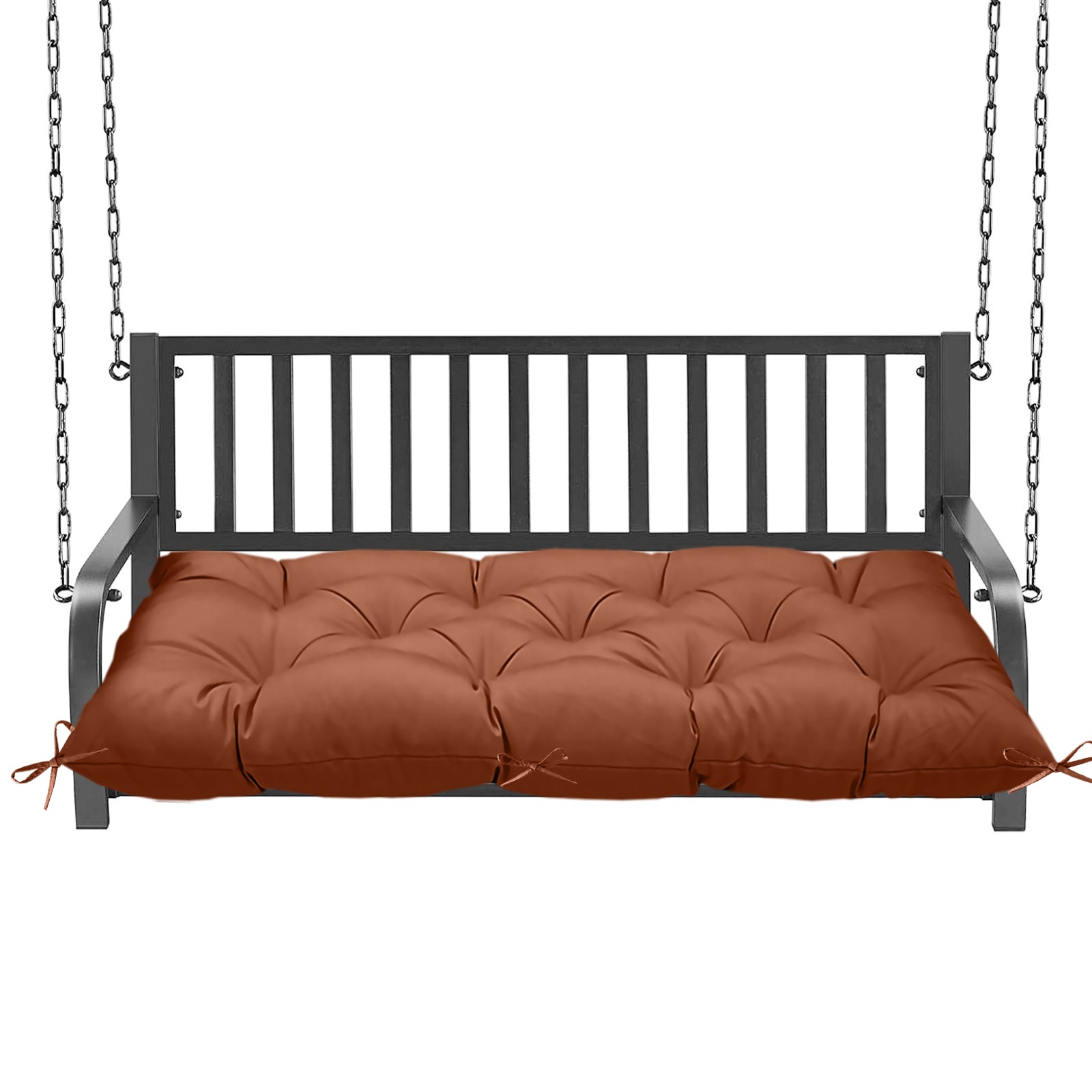 Outdoor Porch Swing Bench Cushion | 3-Seater Weather Resistant Patio Swing Seat Replacement Pad with Secure Tie Strings, Multiple Prints & Solid Colors for Garden Yard Hanging Swing Chair