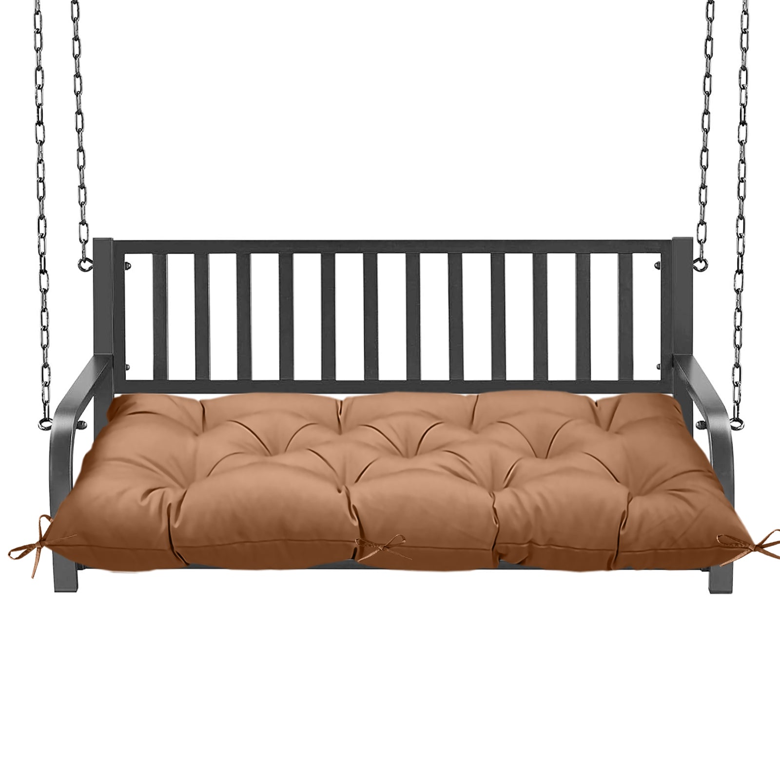 Outdoor Porch Swing Bench Cushion | 3-Seater Weather Resistant Patio Swing Seat Replacement Pad with Secure Tie Strings, Multiple Prints & Solid Colors for Garden Yard Hanging Swing Chair