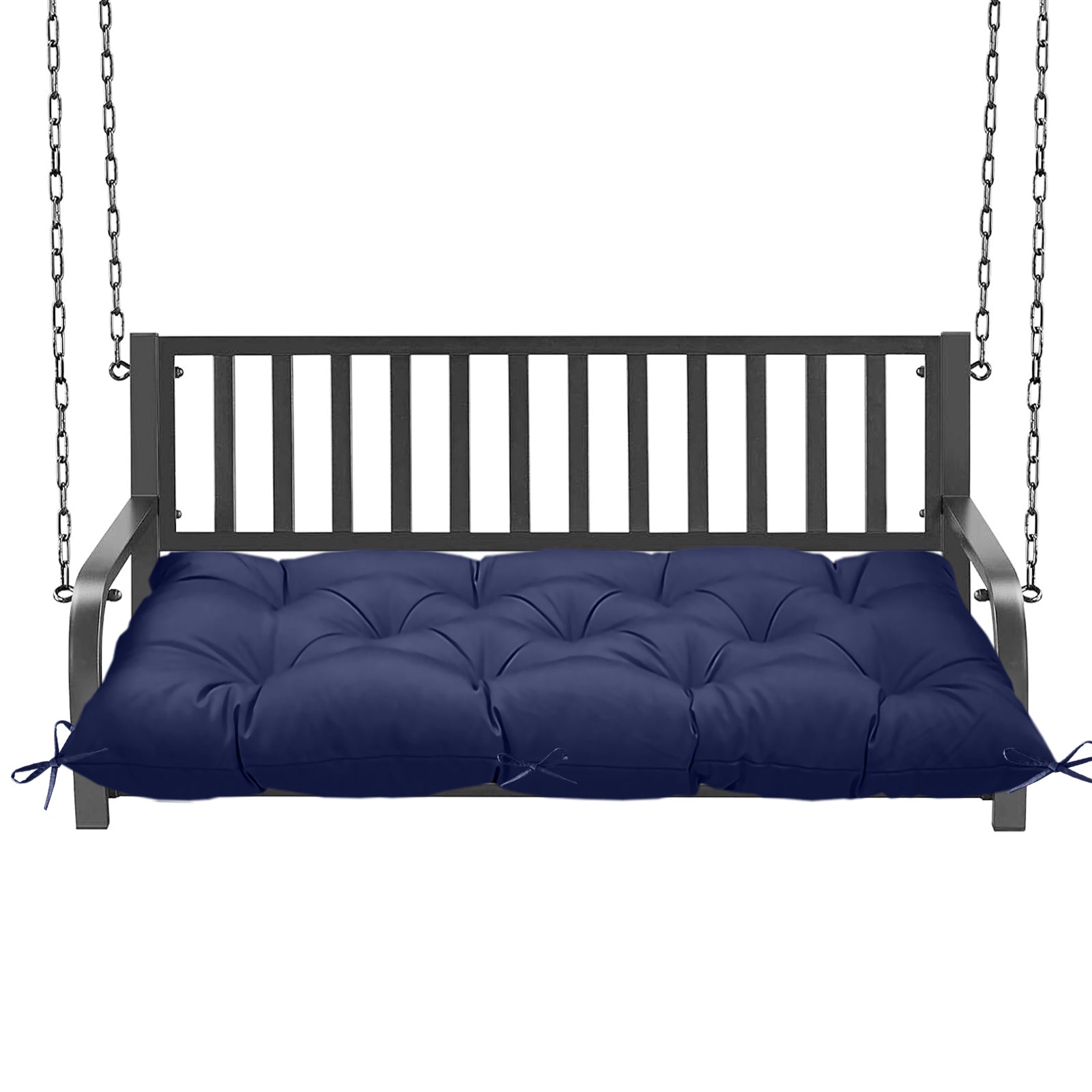 Outdoor Porch Swing Bench Cushion | 3-Seater Weather Resistant Patio Swing Seat Replacement Pad with Secure Tie Strings, Multiple Prints & Solid Colors for Garden Yard Hanging Swing Chair