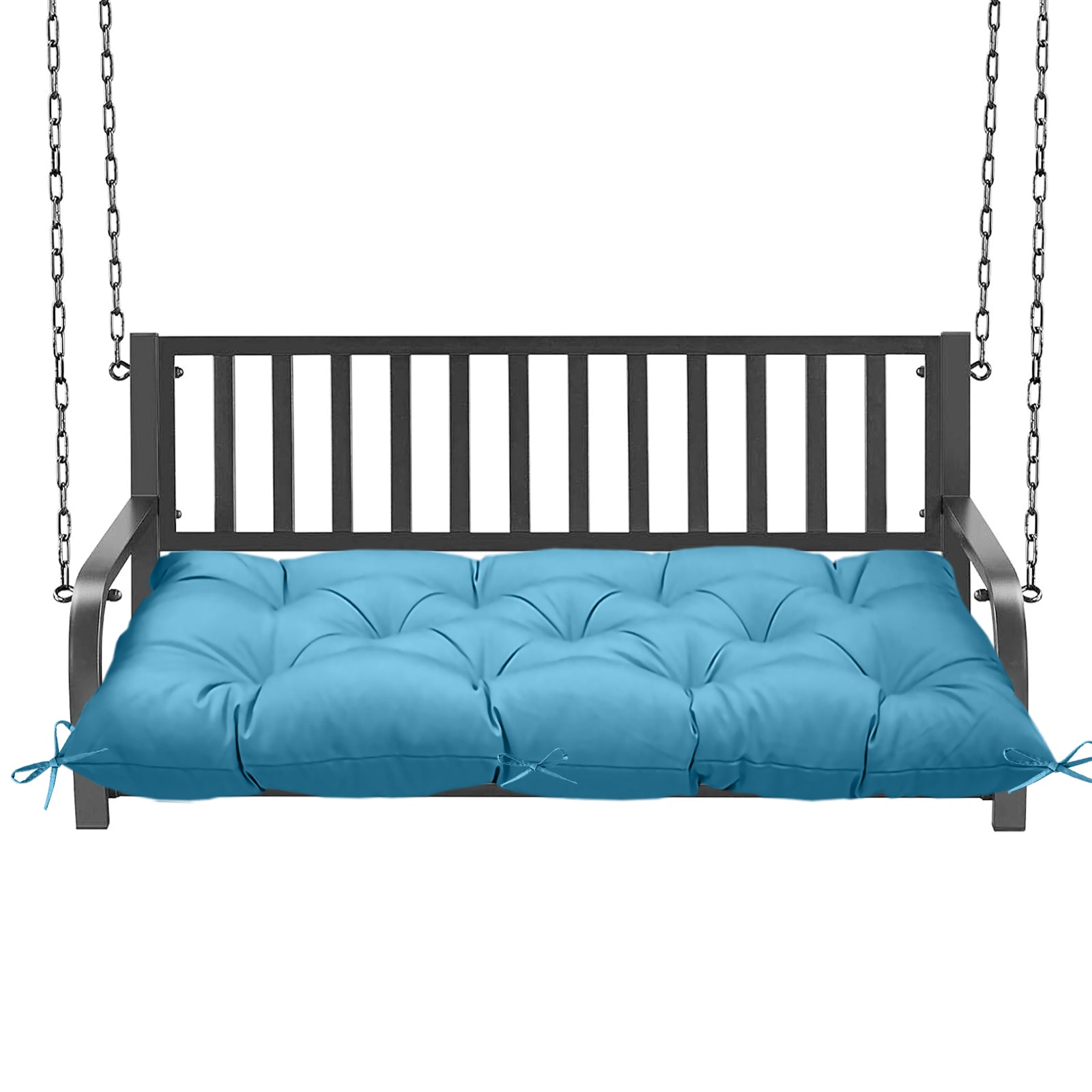 Outdoor Porch Swing Bench Cushion | 3-Seater Weather Resistant Patio Swing Seat Replacement Pad with Secure Tie Strings, Multiple Prints & Solid Colors for Garden Yard Hanging Swing Chair