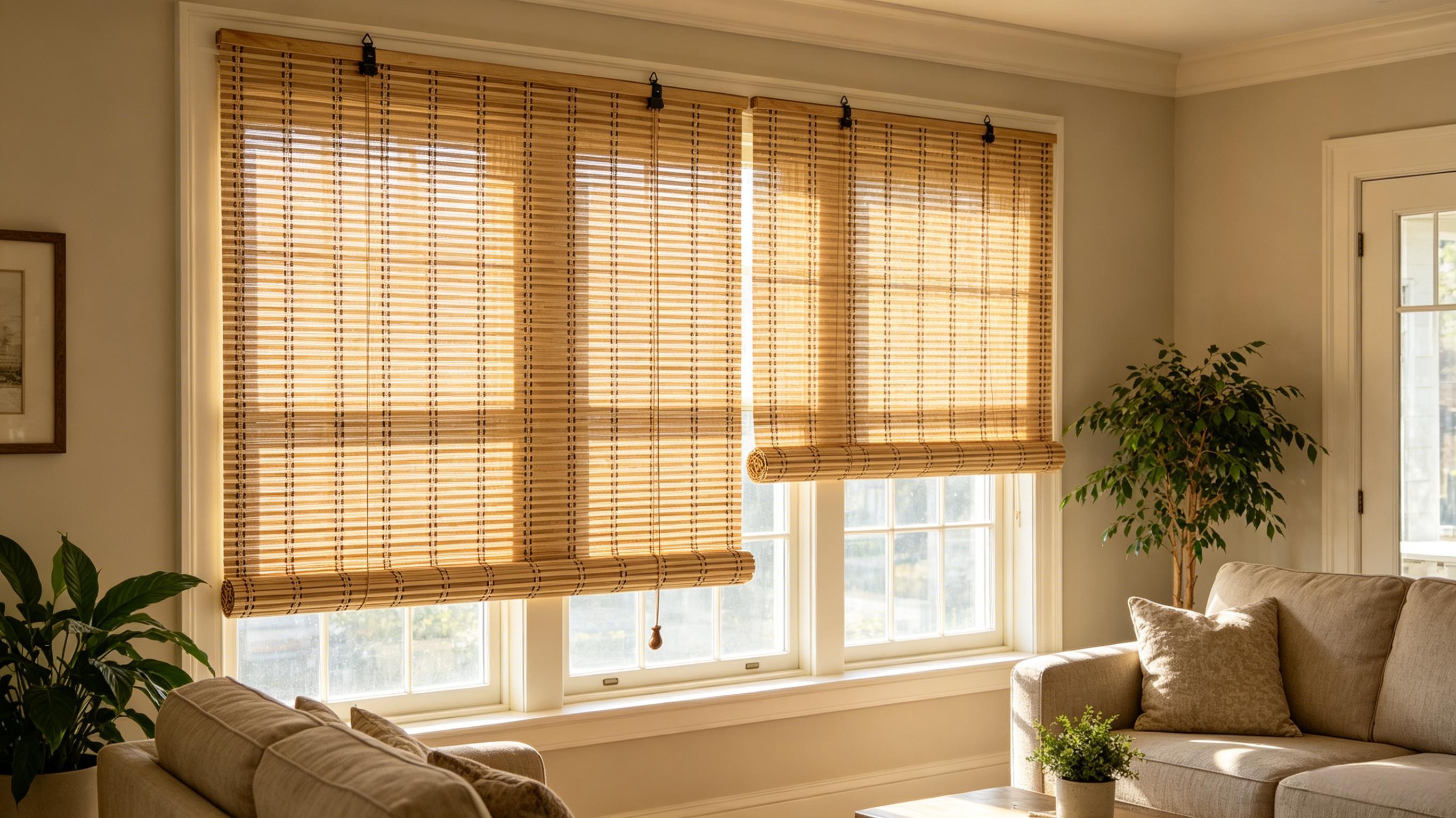 50% off Natural Bamboo Roller Window Blinds | Light Filtering Roll Up Shades for Home Kitchen Bedroom Patio, Eco-Friendly Handwoven Bamboo Shades
