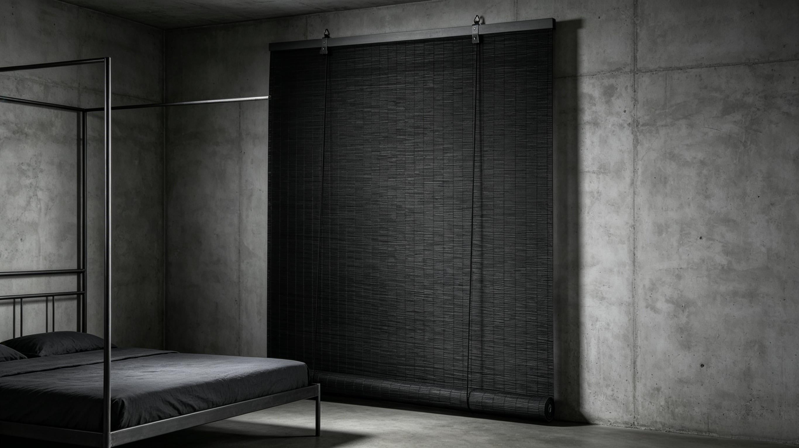 Natural Handwoven Bamboo Roller Shades, Light Filtering Roll Up Window Blinds in Black & Natural Beige, Eco-Friendly Privacy Bamboo Blinds for Bedroom Kitchen Patio Porch