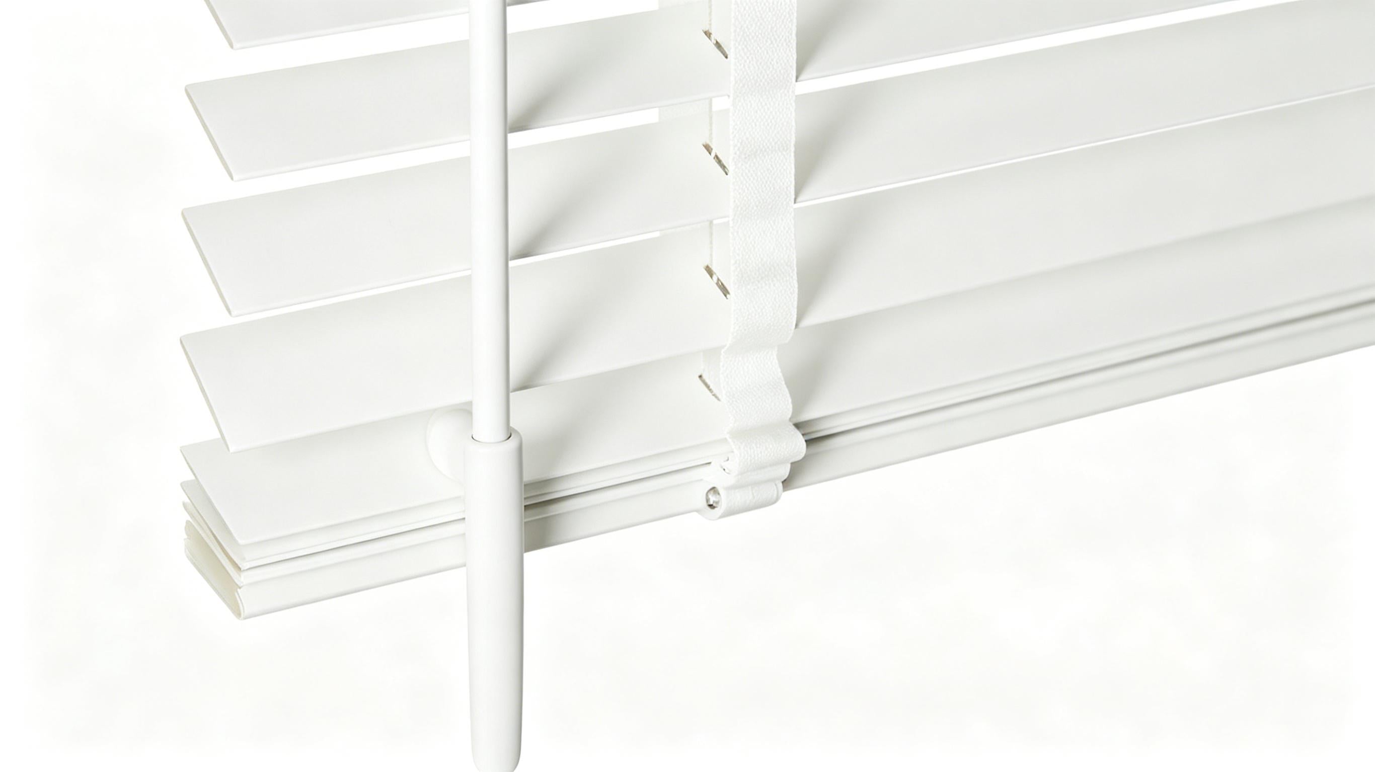 2" Faux Wood Horizontal Venetian Blinds, Cordless Tilt Control PVC Window Shades in White/Black/Brown/Golden Oak, Waterproof Custom Size Blinds for Bedroom Kitchen Bathroom