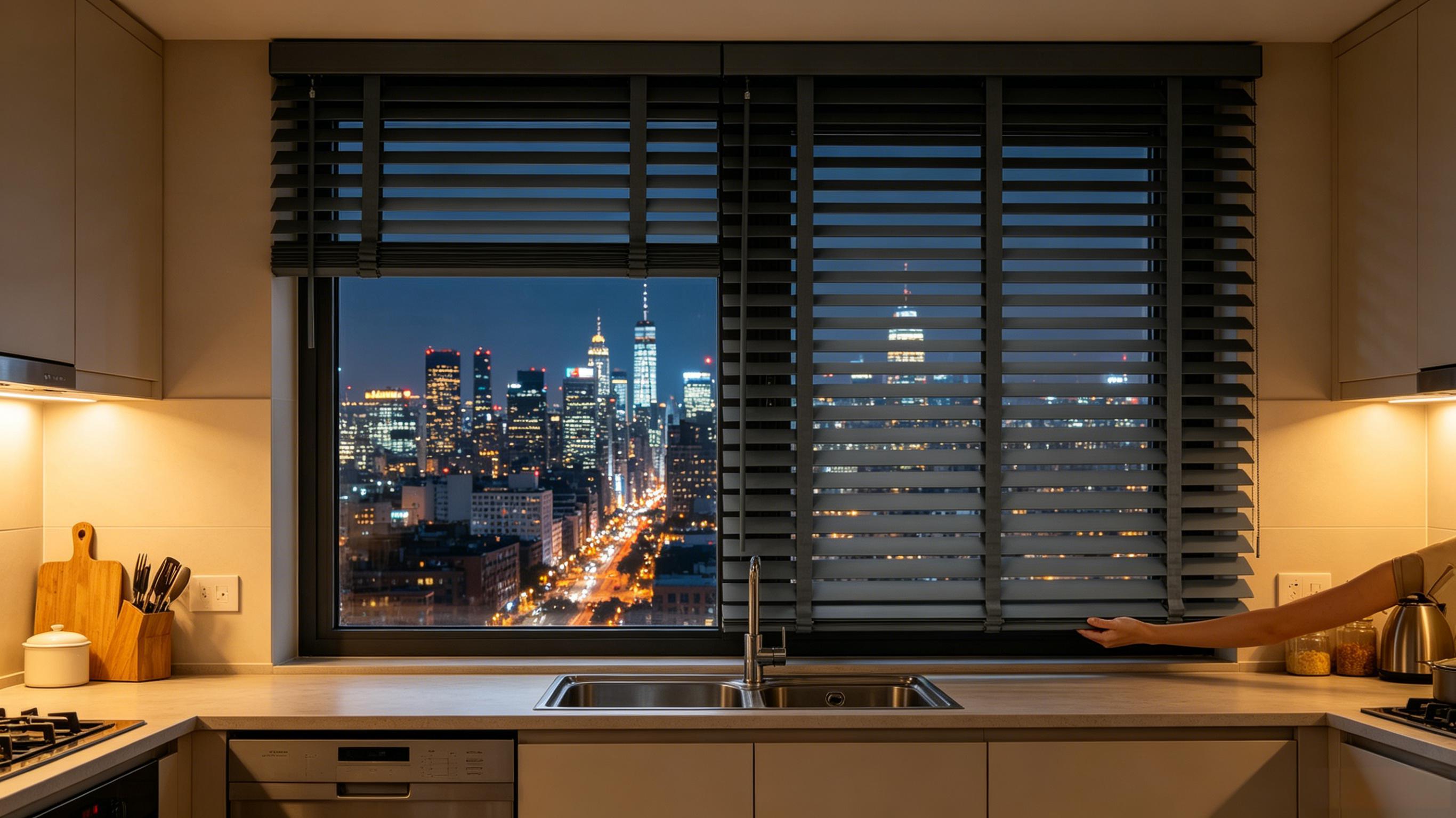 2 Inch Faux Wood Venetian Blinds, Manual Bottom Rail Tilt PVC Horizontal Window Shades in Dark Gray/Light Gray/Charcoal Black, Waterproof Custom Size Blinds for Bedroom Bathroom Kitchen Home Decor