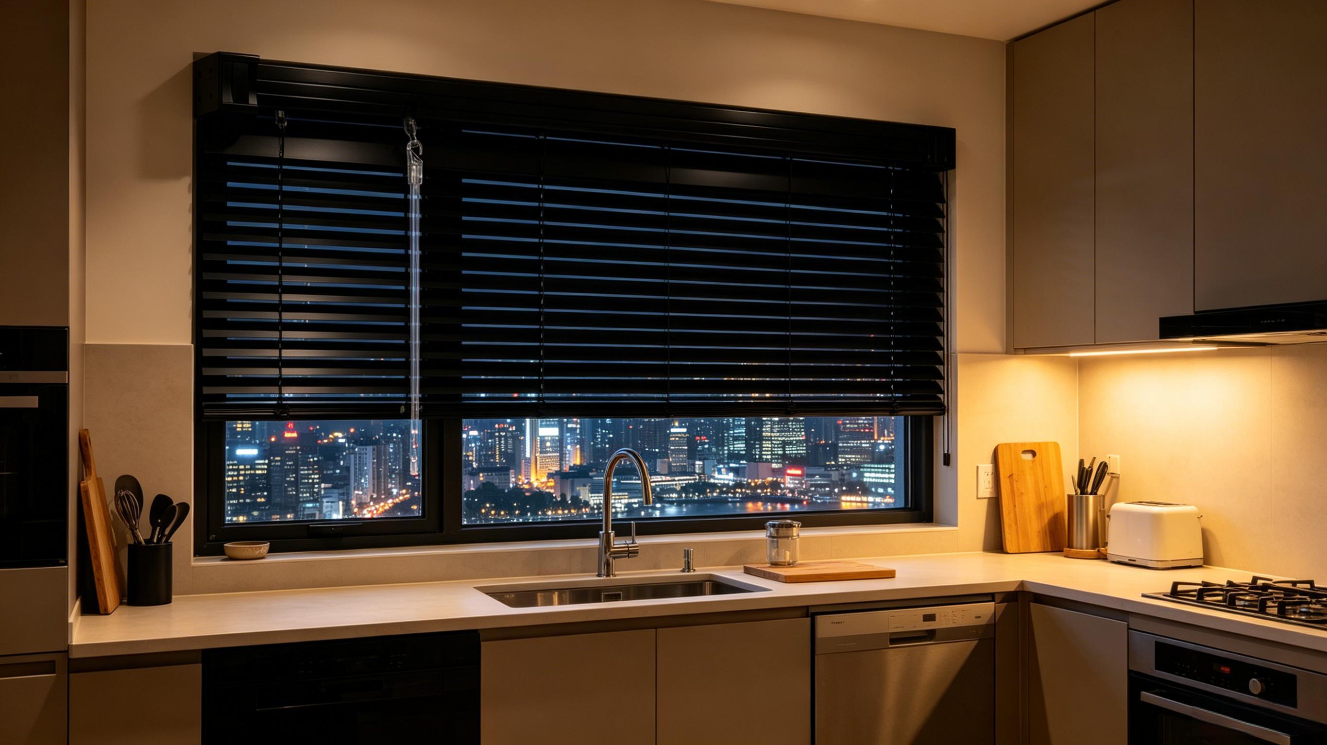 100% Privacy 1" Vinyl Cordless Mini Blinds for Indoor Windows,L-Shaped Blades Horizontal Room Darkening & Light Filtering shutters for Home 19.5"WX36"H Black