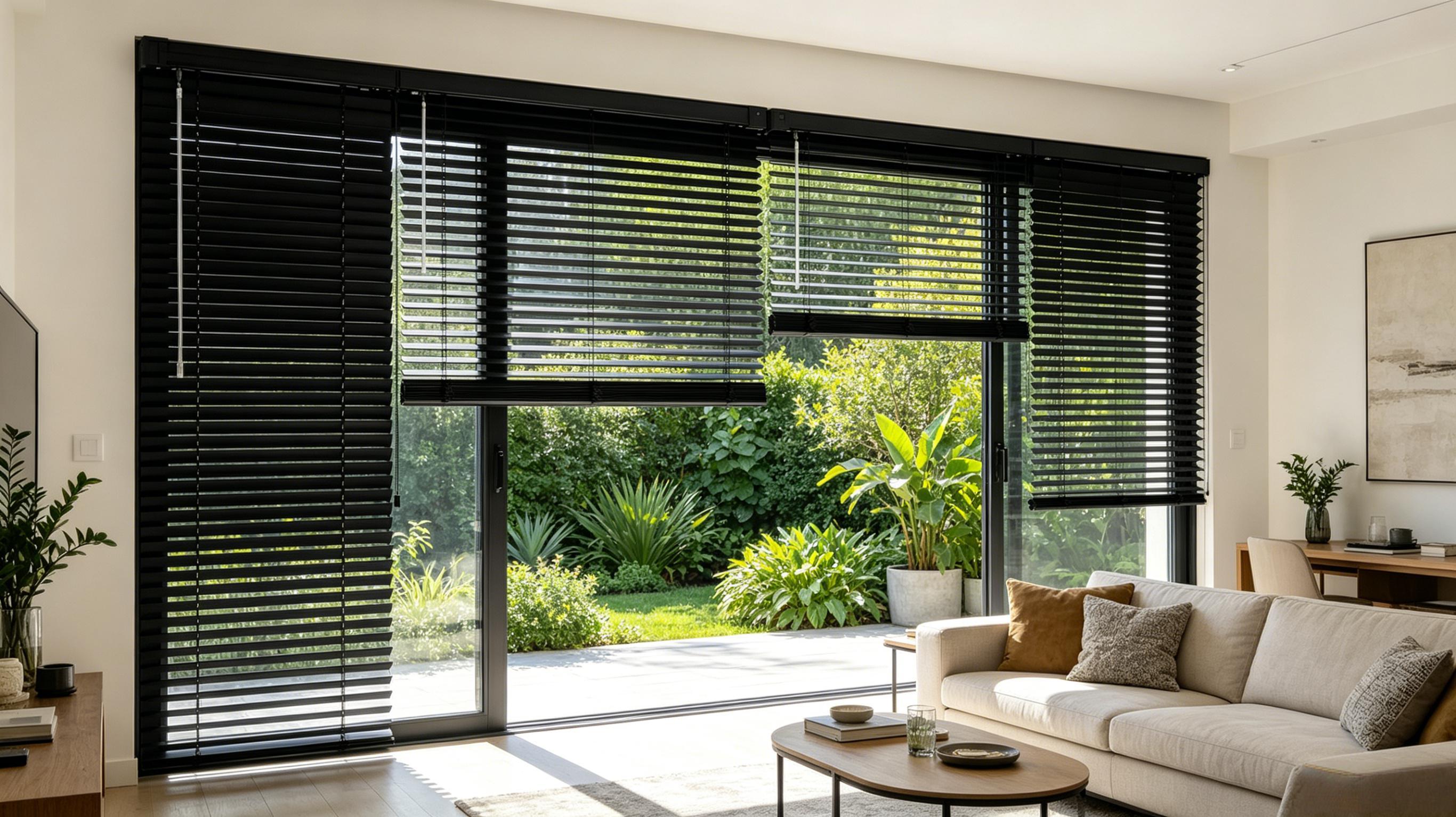 100% Privacy 1" Vinyl Cordless Mini Blinds for Indoor Windows,L-Shaped Blades Horizontal Room Darkening & Light Filtering shutters for Home 19.5"WX36"H Black