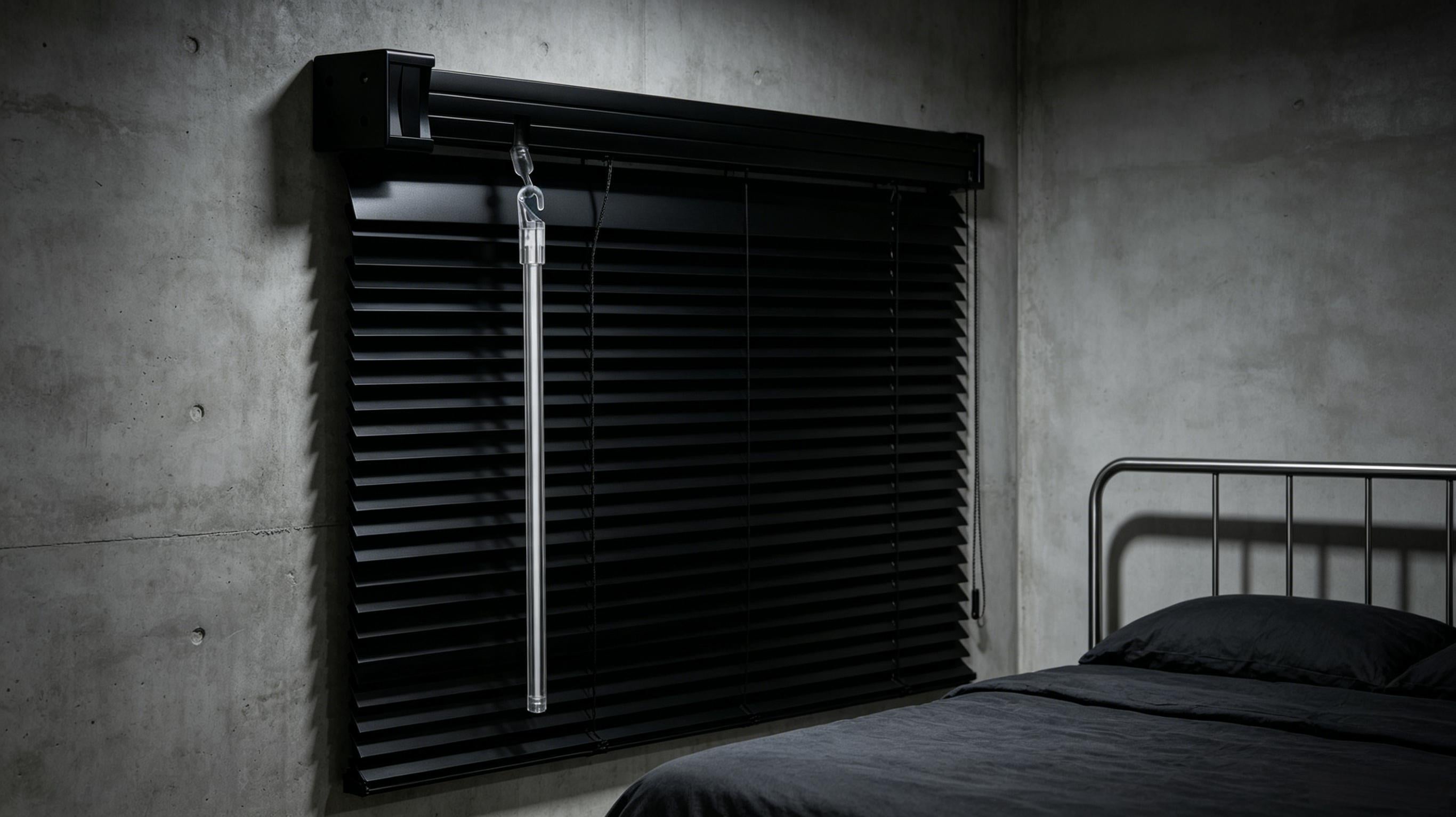 100% Privacy 1" Vinyl Cordless Mini Blinds for Indoor Windows,L-Shaped Blades Horizontal Room Darkening & Light Filtering shutters for Home 19.5"WX36"H Black