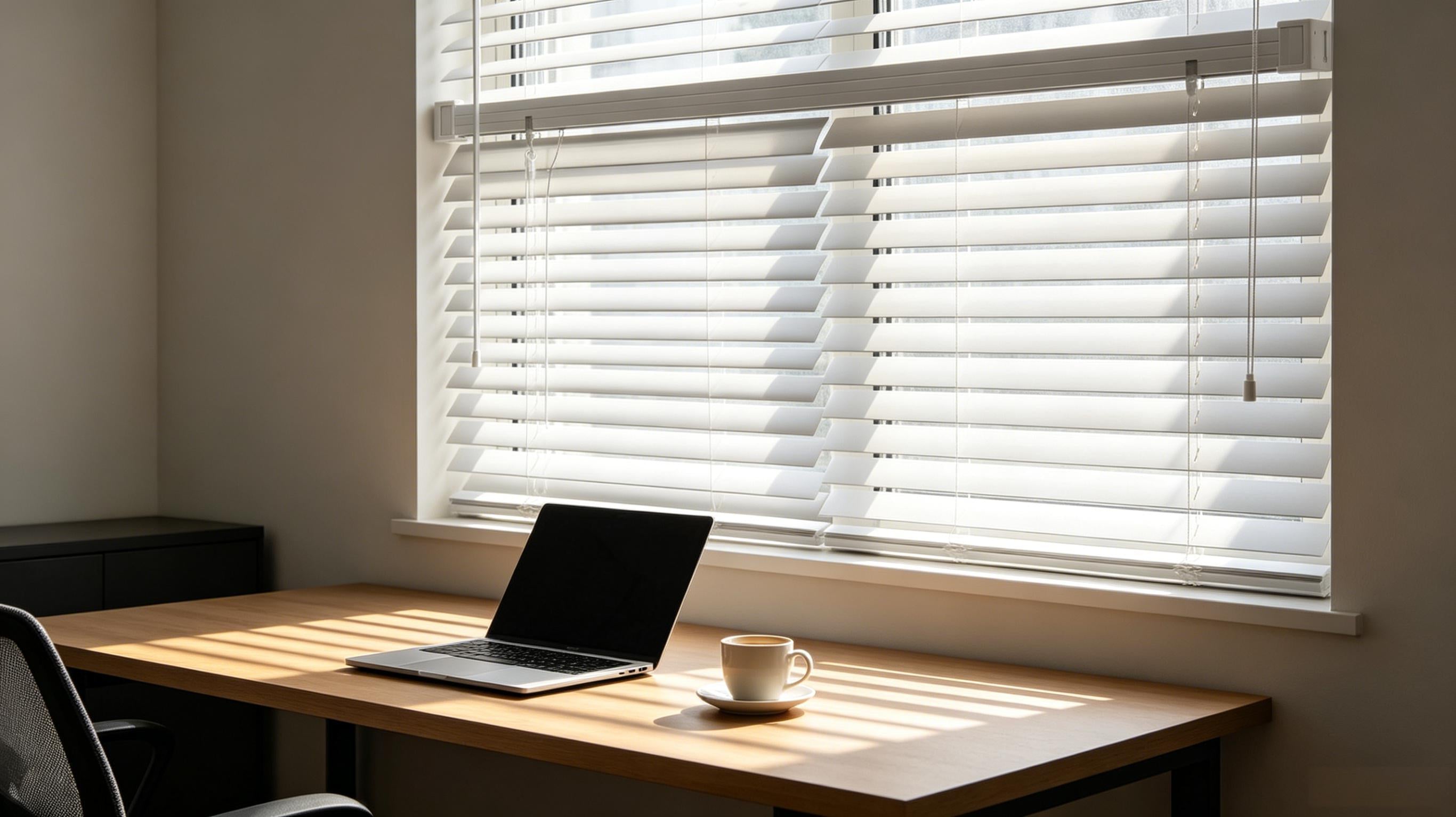 100% Privacy 1" Vinyl Cordless Mini Blinds for Indoor Windows,L-Shaped Blades Horizontal Room Darkening & Light Filtering shutters for Home 19.5"WX36"H White