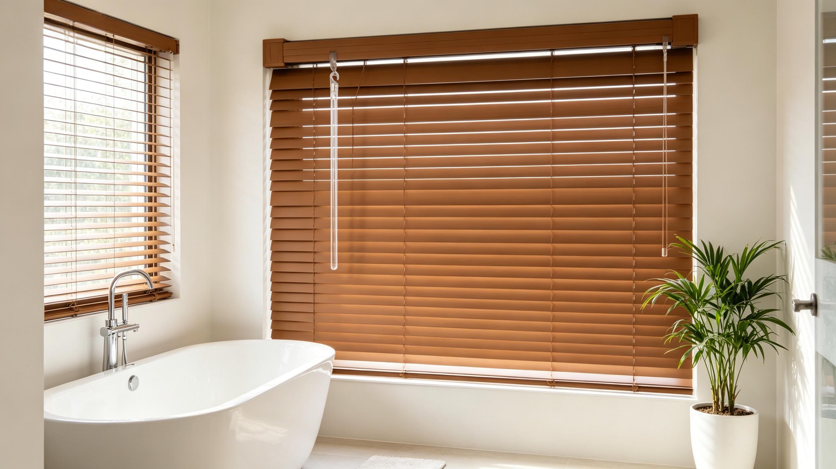 100% Privacy 1" Vinyl Cordless Mini Blinds for Indoor Windows,L-Shaped Blades Horizontal Room Darkening & Light Filtering shutters for Home 19.5"WX36"H Brown