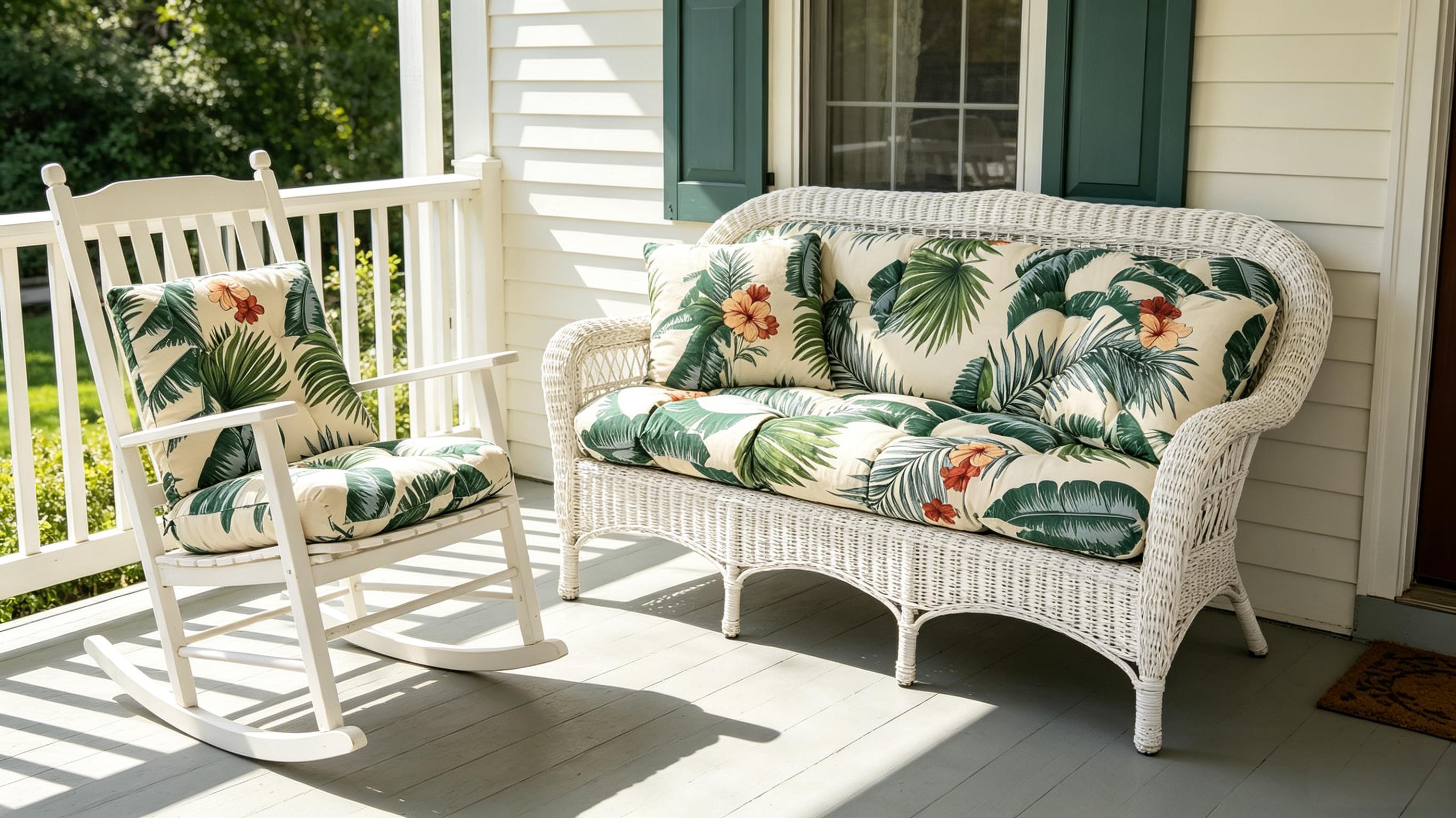 3-Piece Outdoor Wicker Chair Cushion Set, Waterproof Patio Loveseat Cushion with 2 U-Shaped Seat Pads, All-Weather Replacement Cushions for Garden Furniture