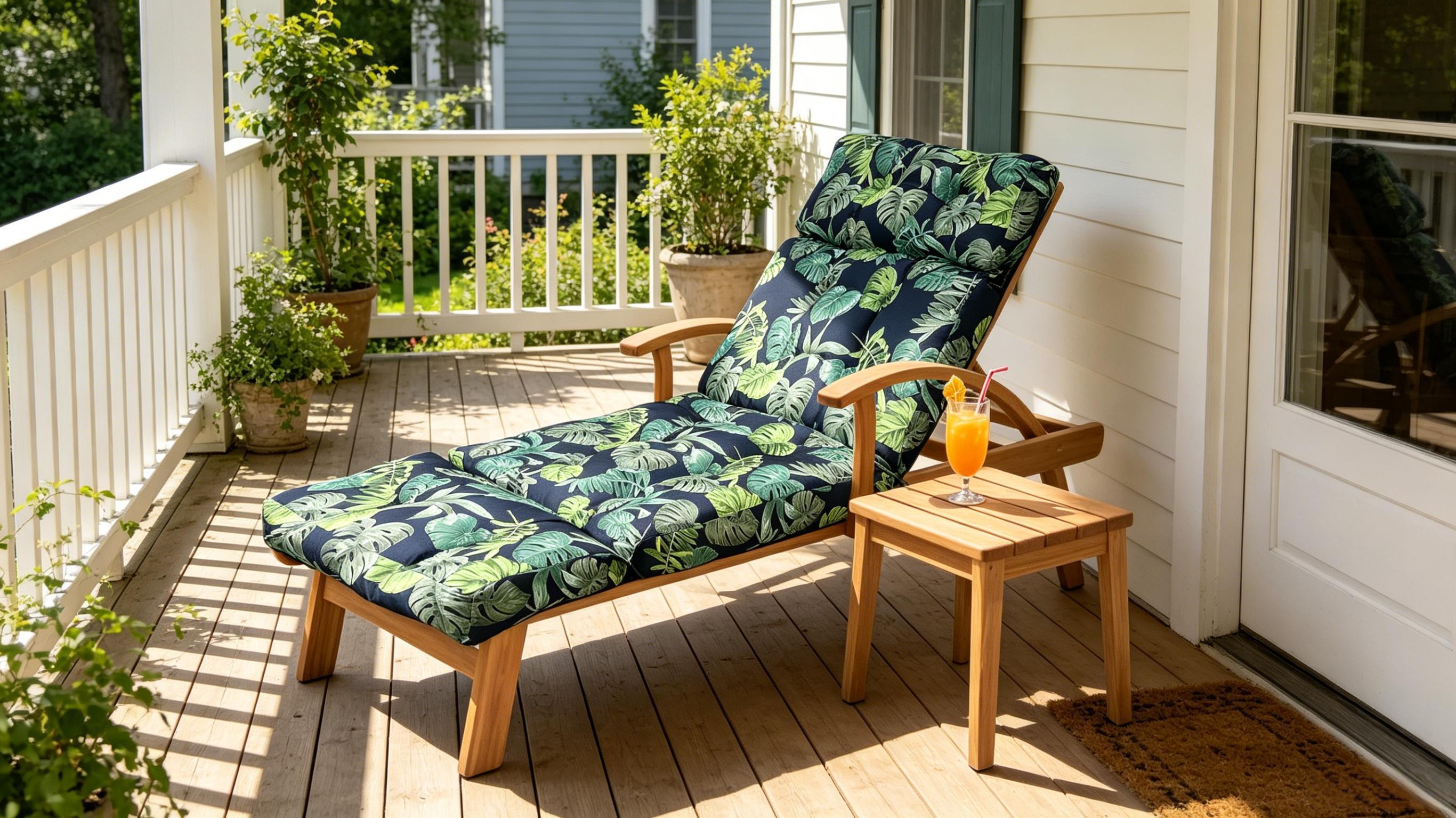 Outdoor Chaise Lounge Chair Cushion 75.1 x 23.6 x 4.7in, Waterproof Replacement Cotton Patio Thickened Pool Lounge Chair Cushion with Ties for Patio Outdoor Furniture