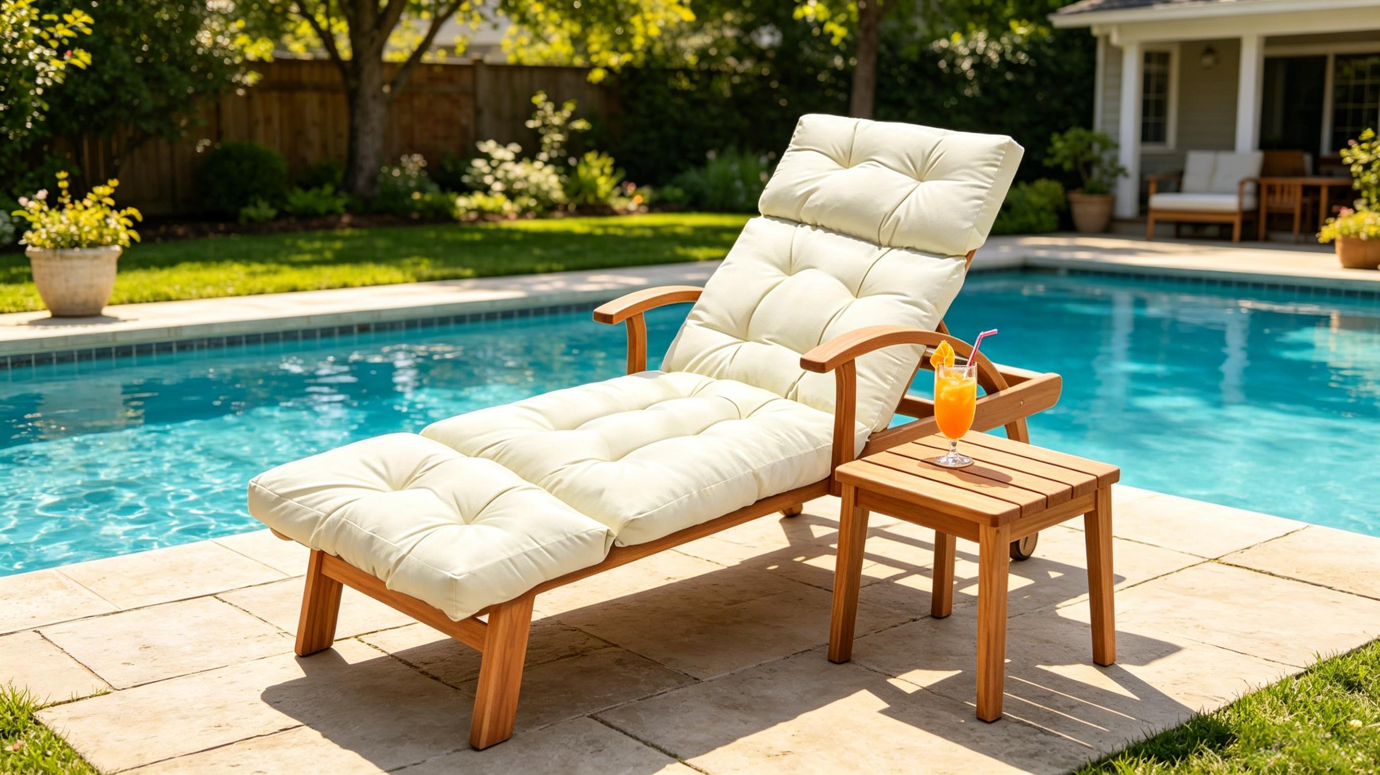 Outdoor Chaise Lounge Chair Cushion 75.1 x 23.6 x 4.7in, Waterproof Replacement Cotton Patio Thickened Pool Lounge Chair Cushion with Ties for Patio Outdoor Furniture