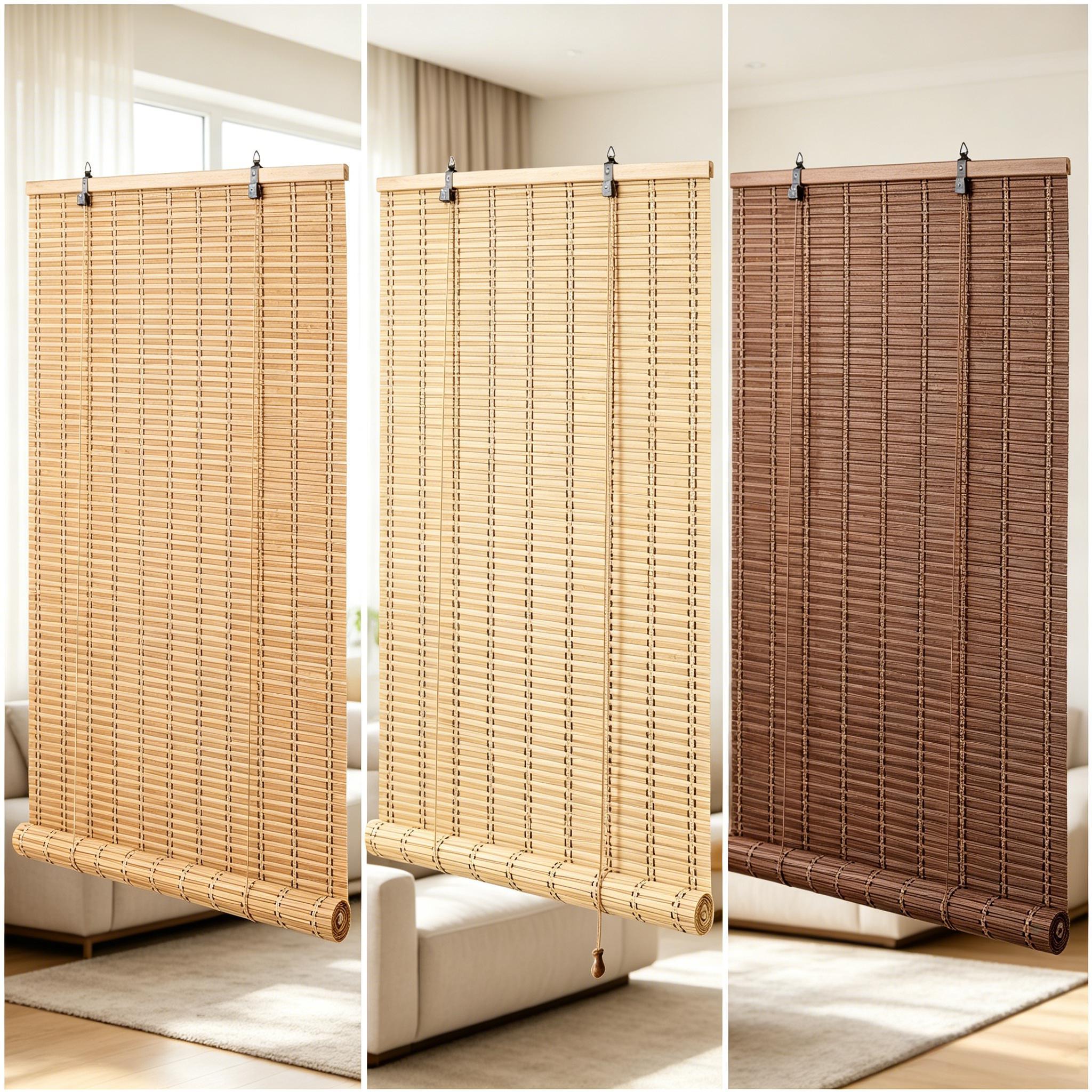 50% off Natural Bamboo Roller Window Blinds | Light Filtering Roll Up Shades for Home Kitchen Bedroom Patio, Eco-Friendly Handwoven Bamboo Shades