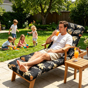 Outdoor Chaise Lounge Chair Cushion 75.1 x 23.6 x 4.7in, Waterproof Replacement Cotton Patio Thickened Pool Lounge Chair Cushion with Ties for Patio Outdoor Furniture