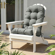 High Back Rocking Chair Cushion, Waterproof Outdoor Patio Replacement Cushion with Ties, Thick Tufted Seat & Back Pad for Adirondack, Glider & Porch Chairs
