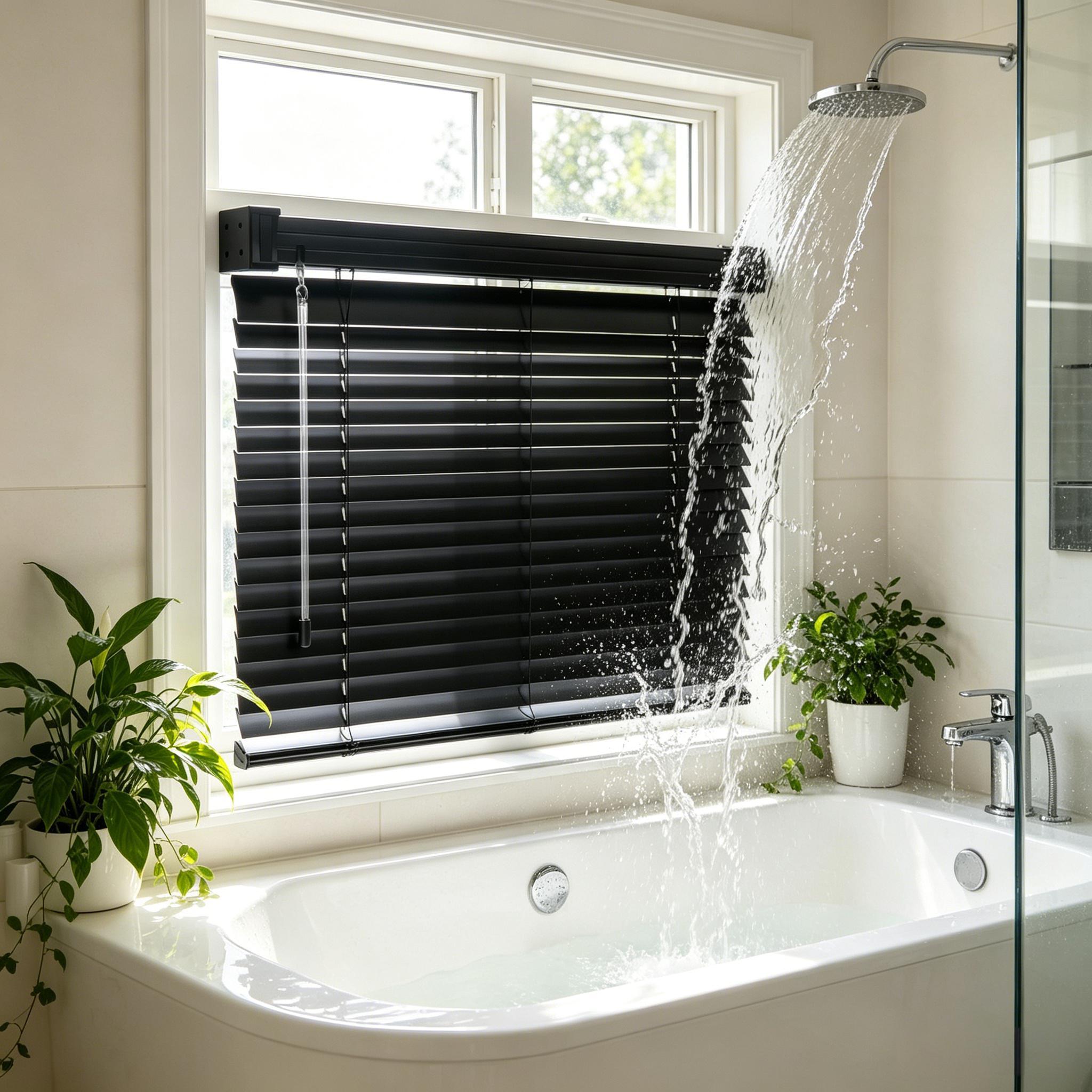 100% Privacy 1" Vinyl Cordless Mini Blinds for Indoor Windows,L-Shaped Blades Horizontal Room Darkening & Light Filtering shutters for Home 19.5"WX36"H Black