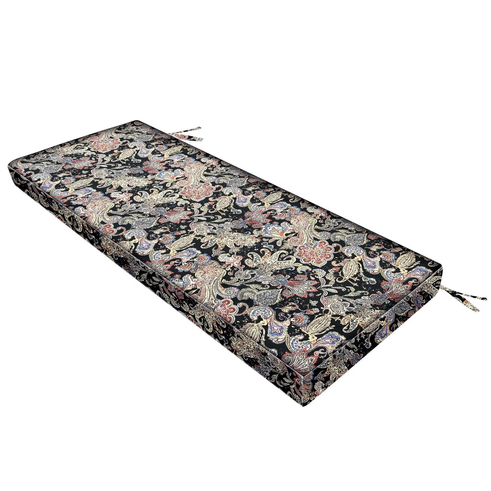 Outdoor Bench Cushion, Waterproof & Fade-Resistant Patio Seat Pad with Ties, Non-Slip Removable Cover for Garden Swing, Porch, Sofa, and Settee