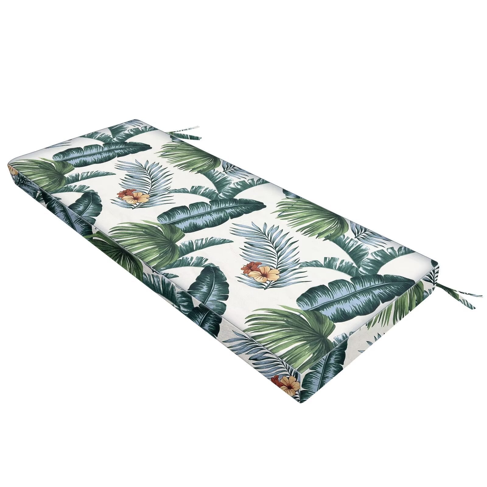 Outdoor Bench Cushion, Waterproof & Fade-Resistant Patio Seat Pad with Ties, Non-Slip Removable Cover for Garden Swing, Porch, Sofa, and Settee