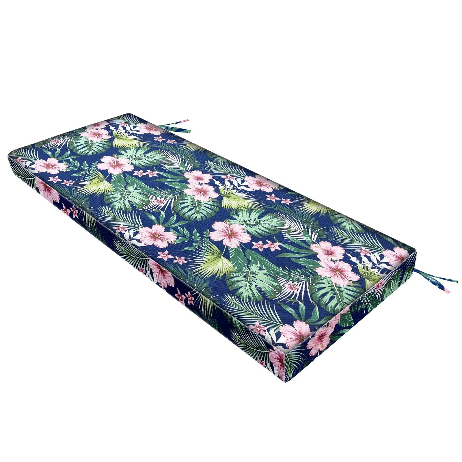 Outdoor Bench Cushion, Waterproof & Fade-Resistant Patio Seat Pad with Ties, Non-Slip Removable Cover for Garden Swing, Porch, Sofa, and Settee